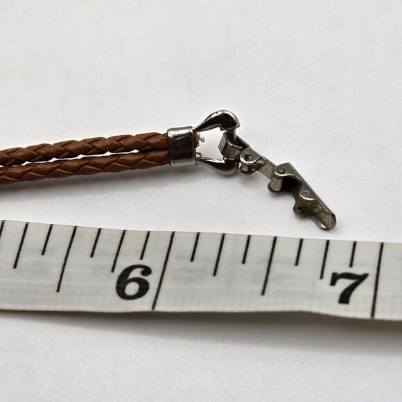 "5/$25" Small Leather Flower Bracelet & Mismatched Coin Disc Dangle Earrings - Picture 6 of 14